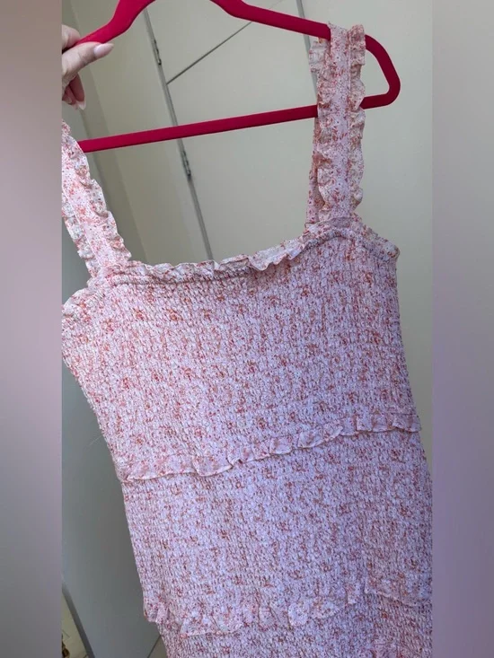 Parker Laurel Ruffle Tiered Smocked Mini Dress size L - Picture 5 of 7